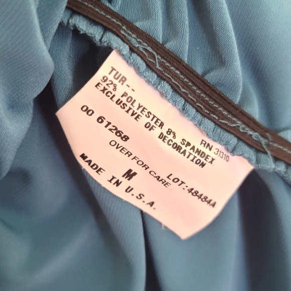 Vintage Y2K BCX Turquoise Beaded Stretch Tank Top - Picture 5 of 5